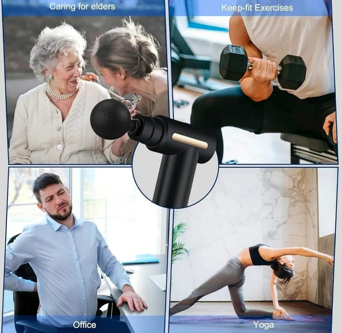 Body Massager Gun for Full Body Pain Relief, Rechargeable Cordless Deep Tissue Massage Machine for Body, Neck, Shoulders, Legs & Arms, Use at Home, Gym & During Travel- 6 Speed Settings, Type-C Charging