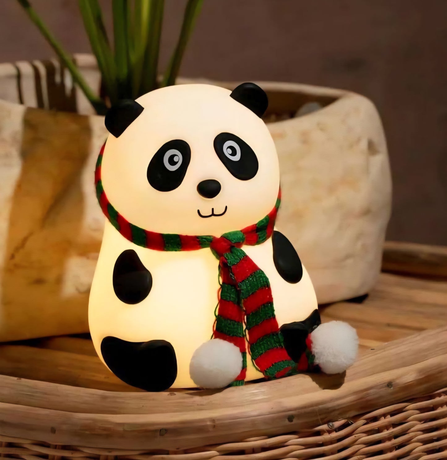 Cute Panda Lamp, Panda Gifts, Touch Silicone Lamp, Birthday Gift for Girls and Boys, Panda Light Lamp, Kids Night Light, Valentines and Diwali gift for everyone- Silicone, Rechargeable Type C, Sensor, 7 color LED changing Lamp, Soft BPA free