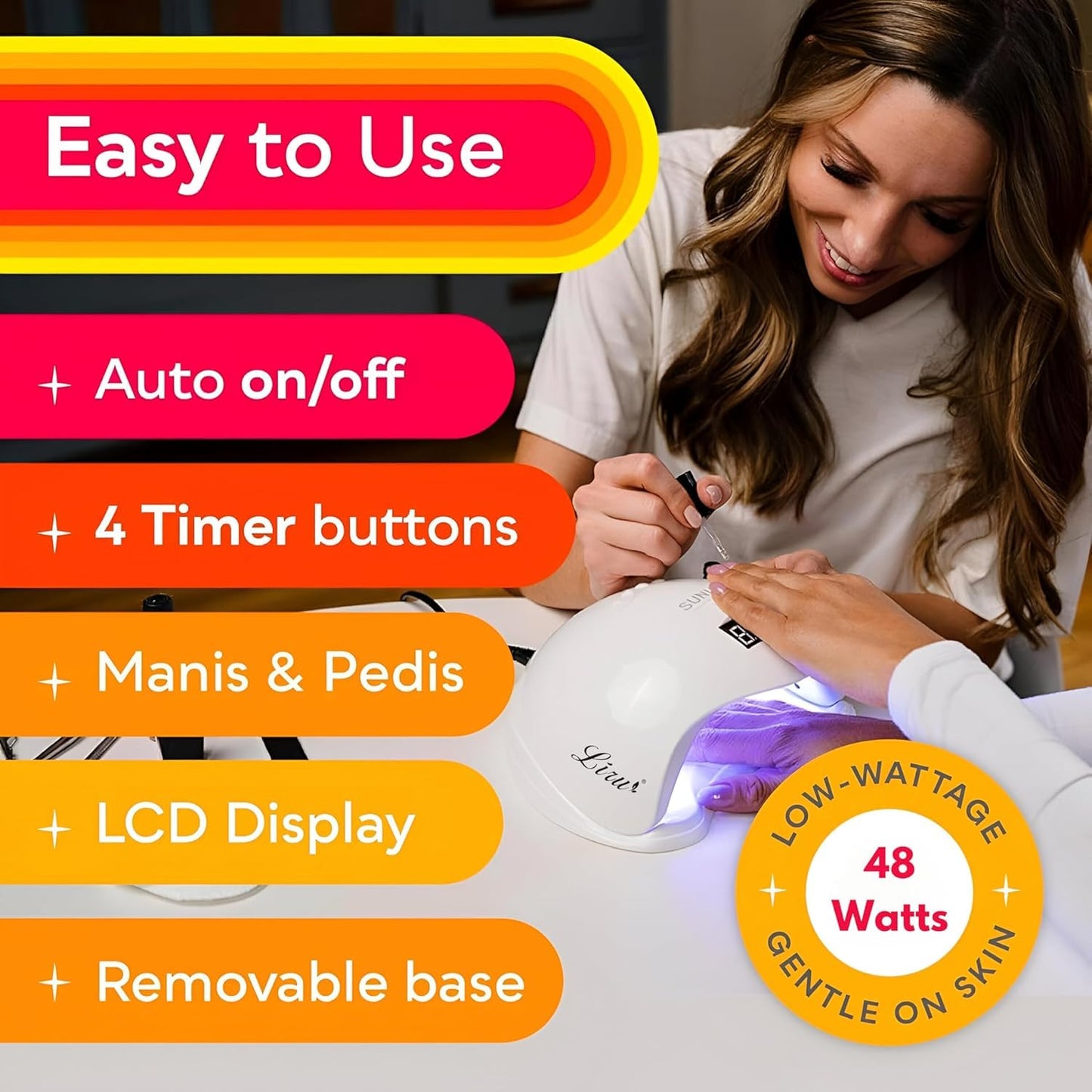 SUN 48w 24 UVLEDs Automatic Sensor LED UV Nail Dryer Nail Curing Nail Art Lamp Manicure Pedicure Tool